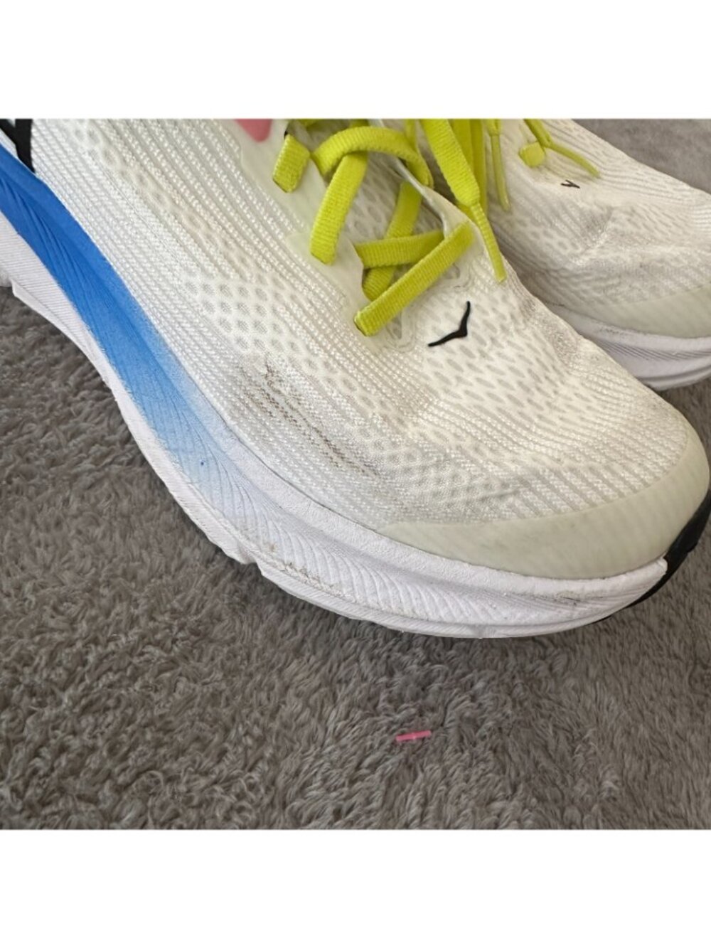 Hoka One One Clifton 9 Sneakers Tennis Shoes Youth Size 4.5 White - Picture 2 of 8